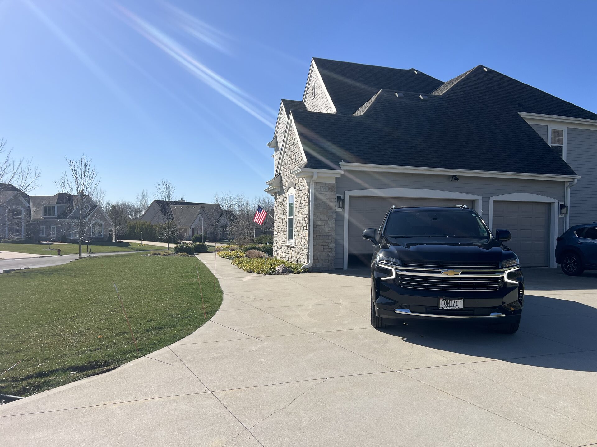Contact Limo black Suburban SUV at Kenosha Wisconsin residential pickup for airport transfer service