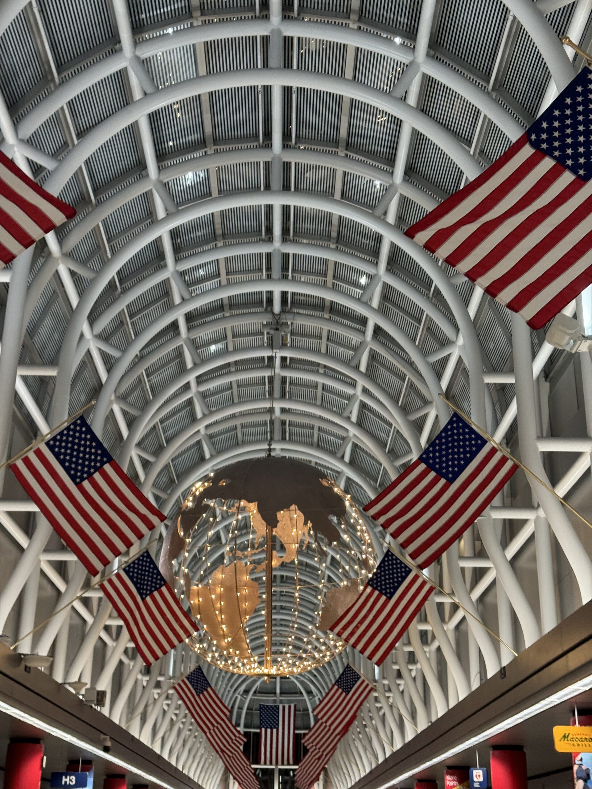 O'Hare International Airport terminal interior — Contact Limo LLC flight tracking and pickup coordination at ORD arrivals