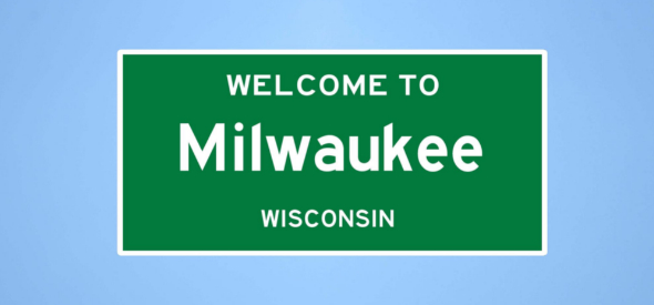 Welcome to Milwaukee Wisconsin road sign illustration, Contact Limo MKE airport car service serving Milwaukee area