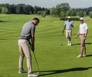 Golfers on the course during a Lake Geneva golf day